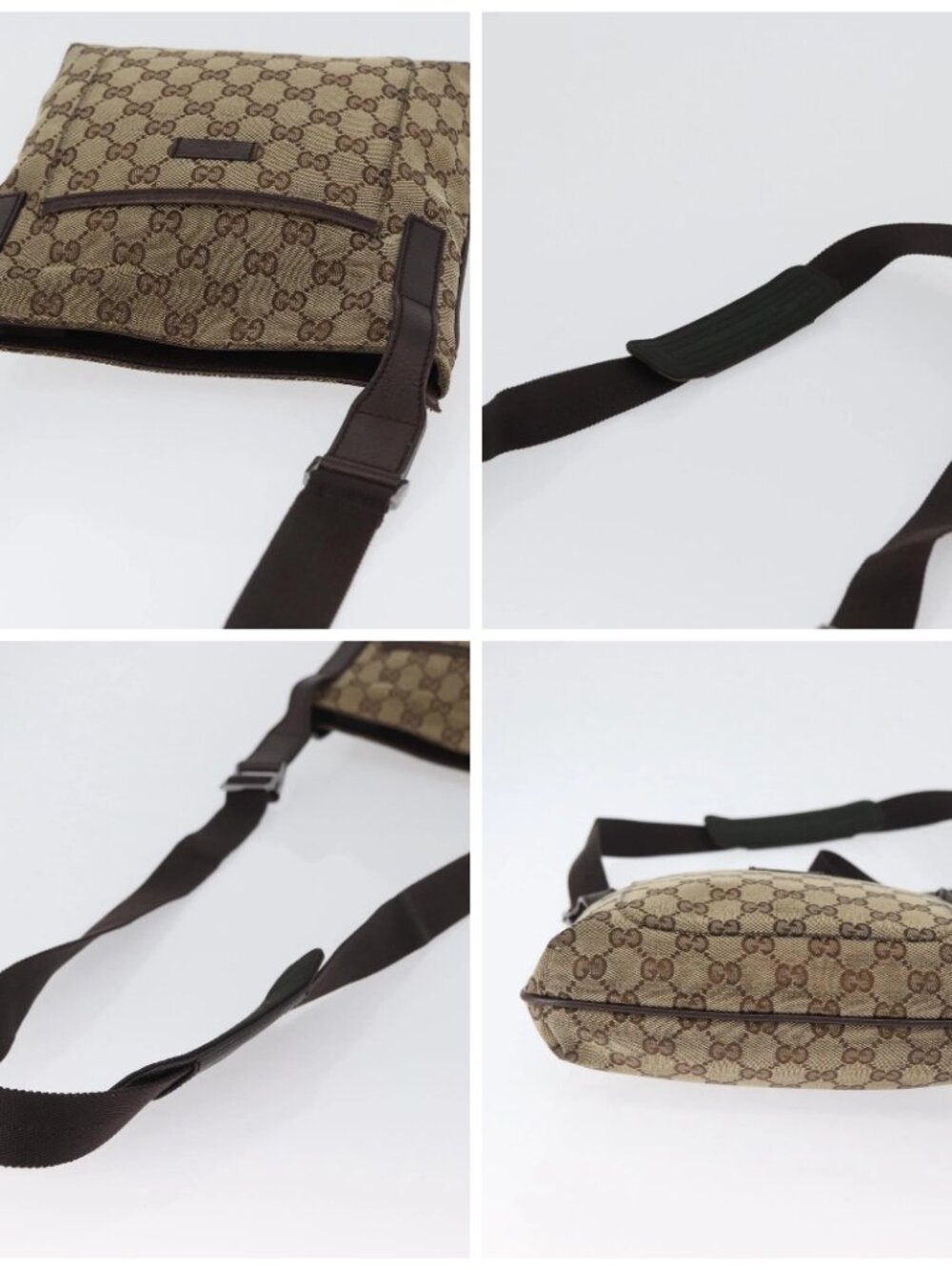 GUCCI GG Canvas Shoulder Bag Beige Silver - Picture 16 of 16